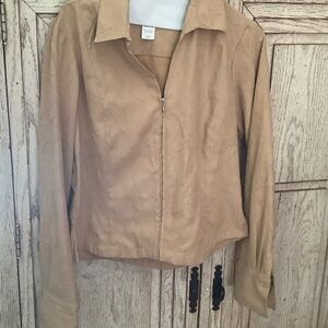 Coldwater creek tan zip Women's jacket